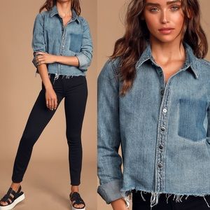 🆕 Pistola Hensley Medium Wash Denim Button-Up Top